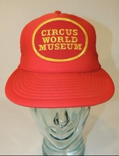 Trucker Baseball Cap Mesh Hat Snapback VTG Circus World Museum Red Wisconsin HTF