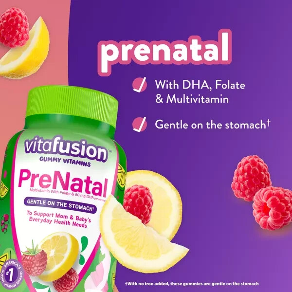 Vitafusion PreNatal Multivitamin Dietary Supplement Gummies Lemon