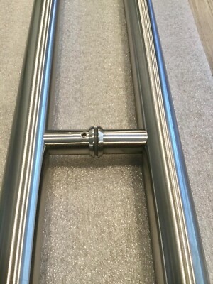 Round H-Shape Bar Stainless-Steel Entry Door Pull Push Handles 48 in Nickel