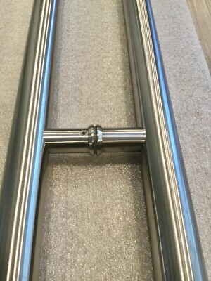 #ad Round H Shape Bar Stainless Steel Entry Door Pull Push Handles 36 in Nickel $85.00