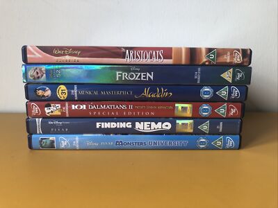 Disney & Pixar Dvd Bundle X6 Frozen, Aristocats, 101 Dalmatians 2