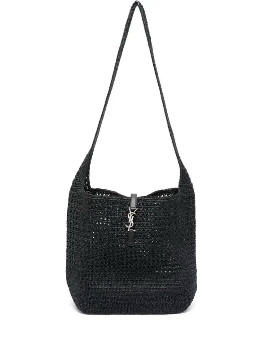 Saint Laurent LE 5 A 7 Medium Crochet Crossbody Bag in Black