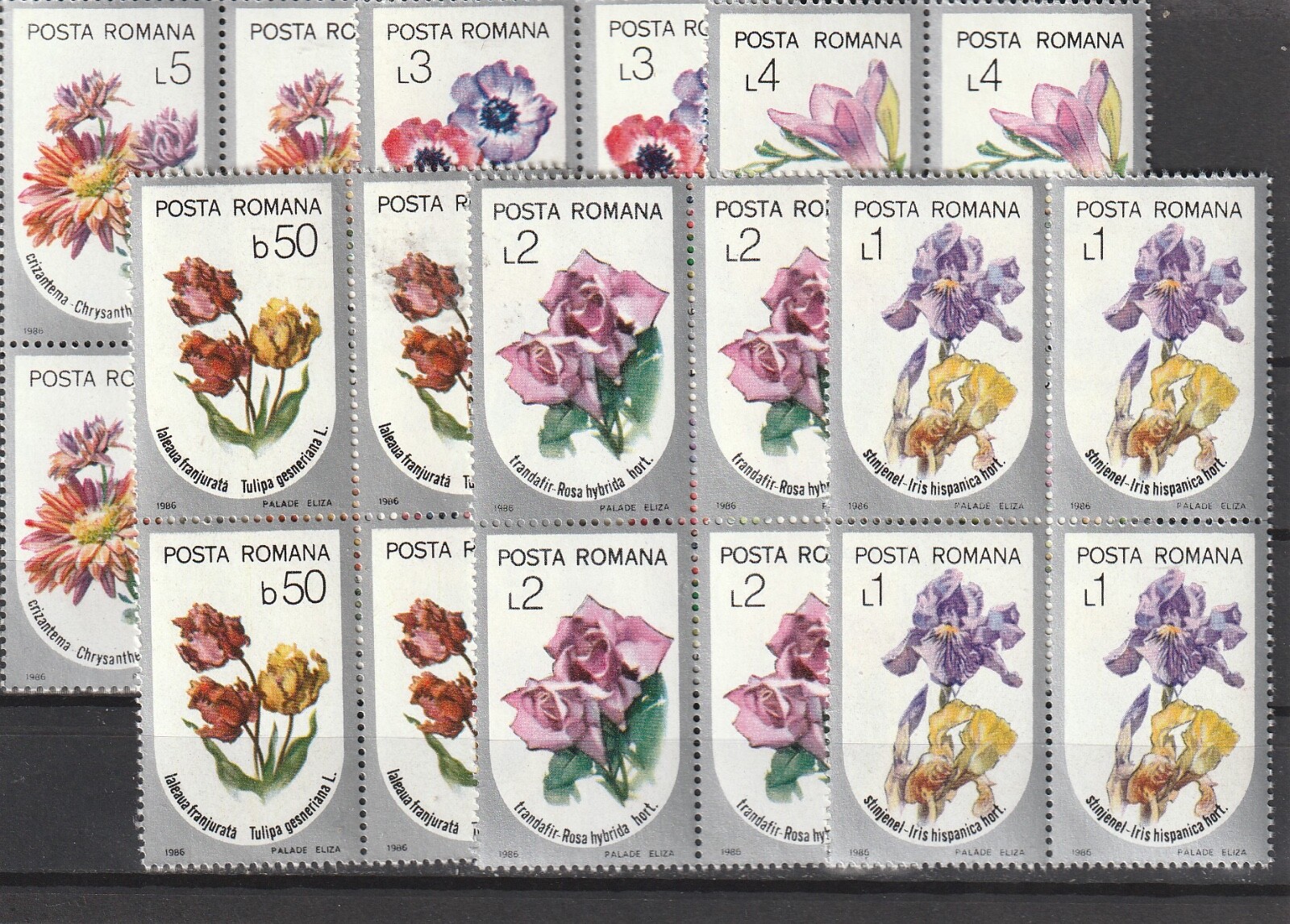 ROMANIA STAMPS 1986 FLOWERS ROSES ORCHIDS BLOCK MNH POST | eBay