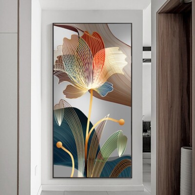 Abstract Flower Canvas Painting Luxury Gold Lines Nordic Posters&Prints Wall Art