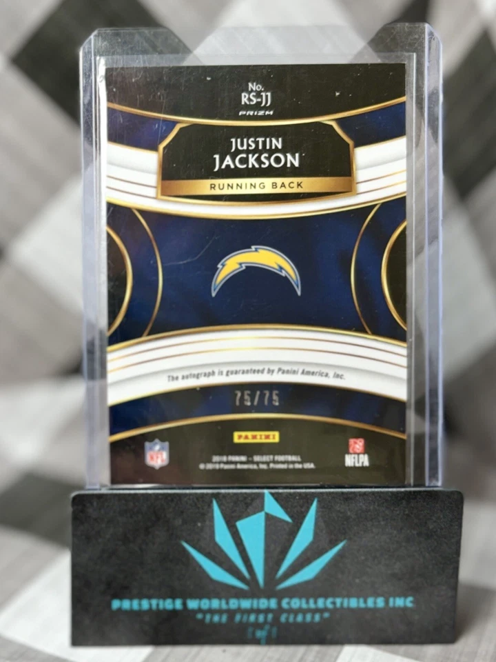 Justin Jackson 2018 Select Rookie Auto Silver Prizm 1st Print 1/75 #RS-JJ LAC RC - Image 2 of 2