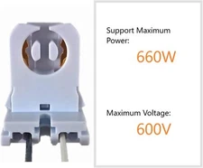 16 Pack - Etlin Daniels UL Listed Non-Shunted T8 Lamp Holder Socket Tombstone