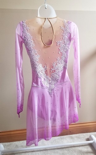 New Figure Ice Skating Leotard Costume Dress 160-170cm ( 63-69 In.) Height - Picture 3 of 10