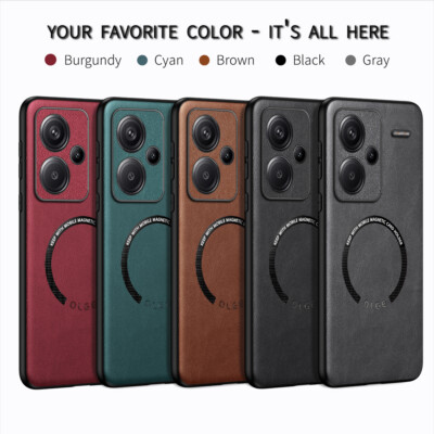 Pop For Xiaomi Redmi Note 13 Pro 13C PU Leather Magnetic Back Hard Case Cover