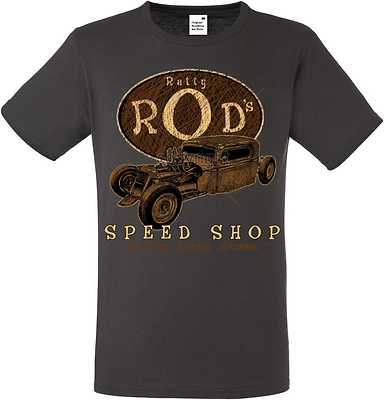 Hot Rod US Langenhagen '50 Style Emotive Patty` Car Graphite Tone T-Shirt