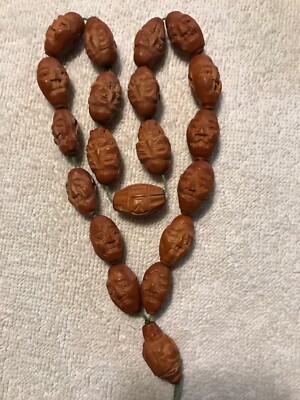 Vintage Lohan (Arhat) Carved  Mala Prayer Beads Set of 18 Immortals