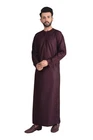 Omani Cotton Mens Jubba Thobe Maroon Matte Soft Material Burgundy | alqasswa