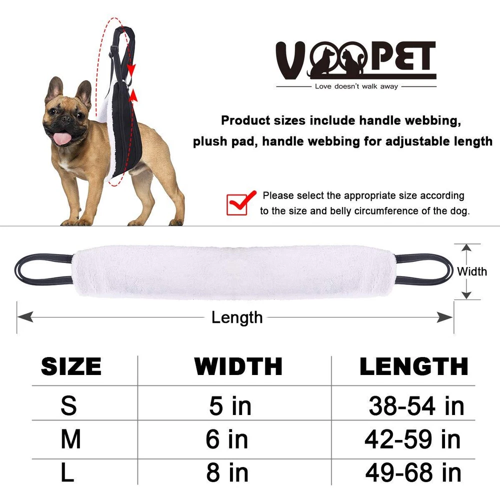 Dog Harness, Adjustable Straps, Medium, Black - Dog Rehabilitation Harness fo...