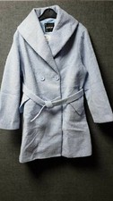 Kaleidoscope Pale Blue Double Breasted Coat Uk 12 Ln102 Oo 18