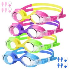 4 Pack Kids Swim Goggles 4-14 Anti Fog Boy and Girl Swimming Goggles with UV ...