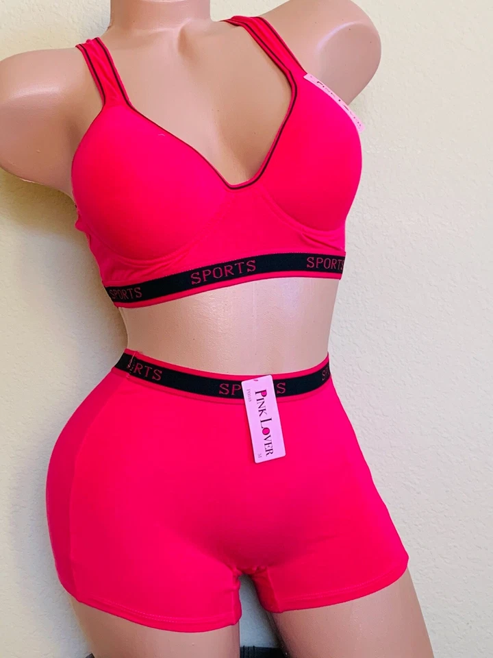 6-12 Sujetadores DEPORTIVOS SET PANTALONES CORTOS PARA NIÑOS Yoga RACER BACK Molde Copa ACTIVE WEAR Lote 32B-44D Foto 2 de 4