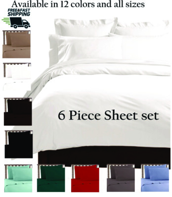 6 PIECE ULTRA PREMIUM SOFT QUALITY COMFORT COLLECTION DEEP POCKET BED SHEET SET