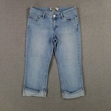 Vintage Route 66 Size 7/8 Capri Jeans Cuffed Light Wash Heavy Quality Denim