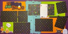 PREMADE SCRAPBOOK LAYOUT-2 PG-12X12-BOY-GIRL-HALLOWEEN-NO TRICKS JUST TREATS