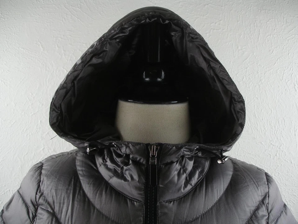 Mujer S Andrew Marc Empacable Ligero 650 Plumón Relleno Chaqueta Abrigo Parka Gris Foto 3 de 4