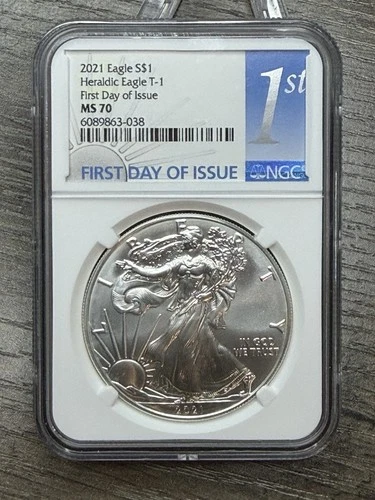 2021 T-1 MS70 American Silver Eagle First Day Of Issue NGC