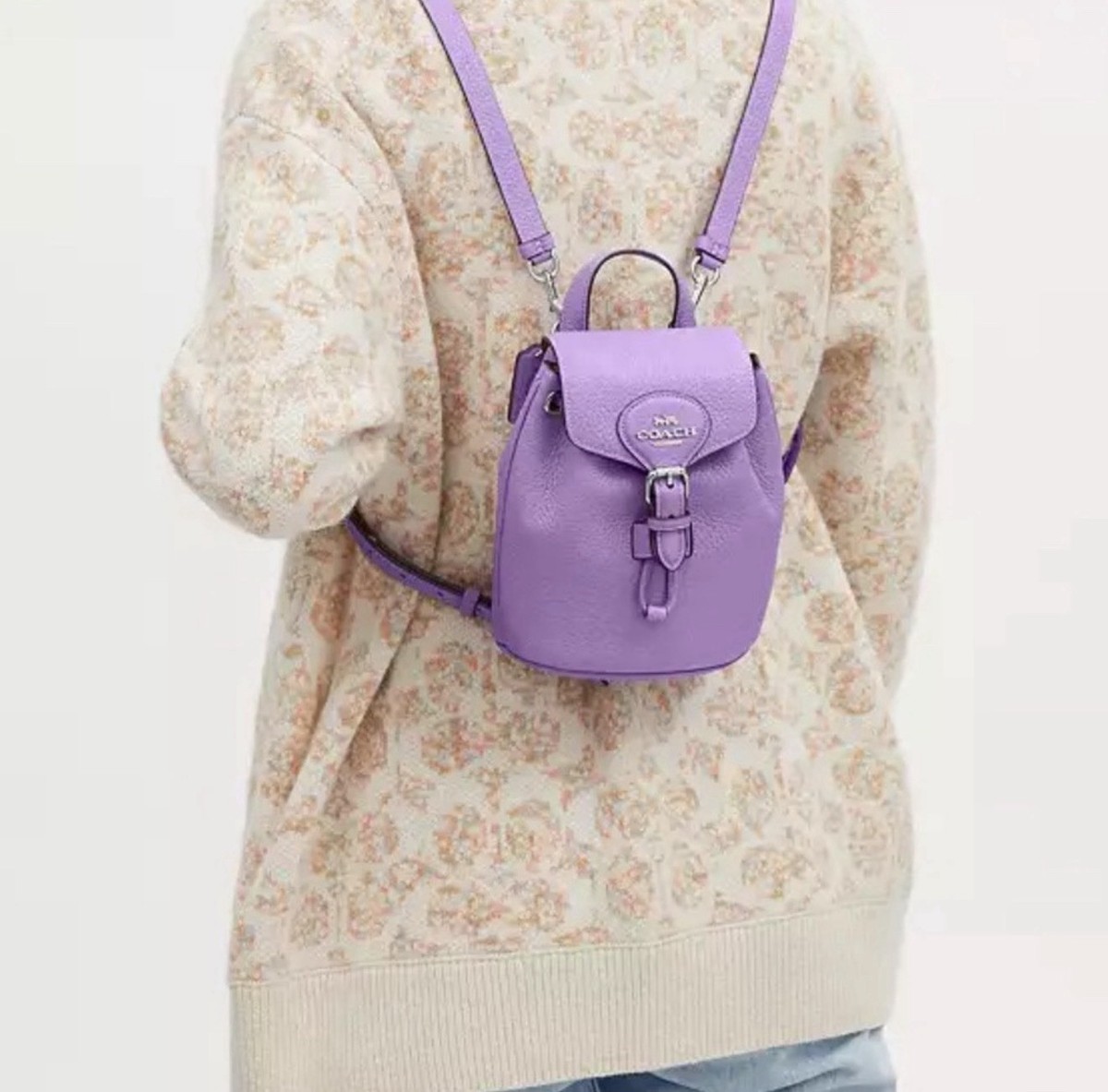 Coach‎ Amelia Mini Purple Pebbled Leather Backpack Excellent Coach Amelia Mini Purple Pebbled Leather Backpack Excellent  main image 3