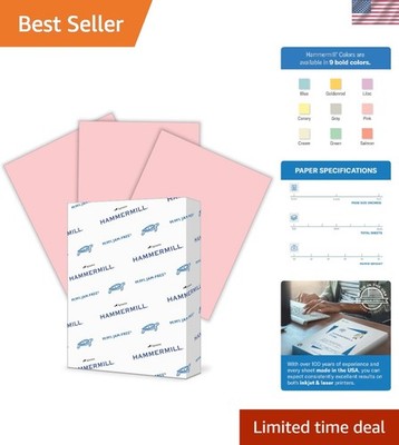 Colored Paper, 20lb Pink Printer Paper, 8-1/2 x 11- 1 Ream 500 Sheets - Made ...