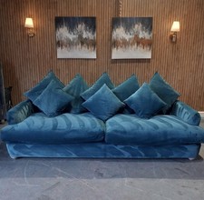 Loaf Extra Large Smooch Sofa In Blue Clever Velvet  RRP £3495