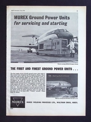 Original 1965 Reklame Murex Bodentriebwerke Havilland Comet