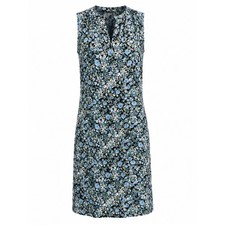 LOFT Blue Floral Shift Dress Sleeveless Split Neck Size S Lightweight Comfortabl