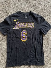 NIKE Tee LeBron James 6 Los Angeles Lakers Black Basketball T-Shirt Men’s Med