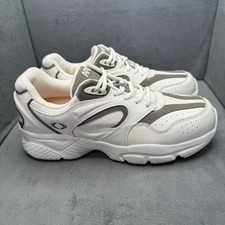 APEX Men s Orthopedic Walking Shoes Size 10 M Gray White Leather Slip Resistant