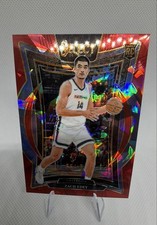 2024-25 Panini Select - Concourse Zach Edey #98 Red Cracked Ice Prizm (RC)