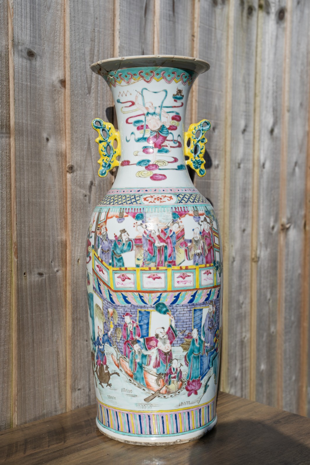 Large Chinese 19th Century Famille Rose Vase 61cm Tall