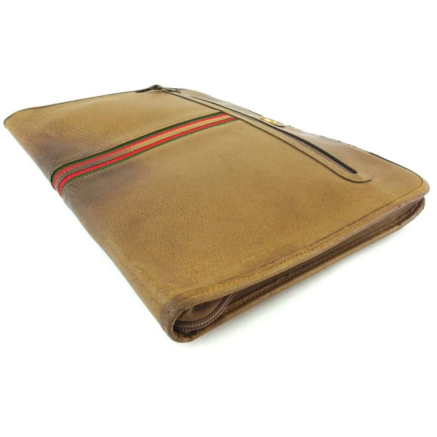 Gucci винтажный бизнес портфель коричневый зеленый красный кожаный кошелек подлинный - Изображение 4 из 4