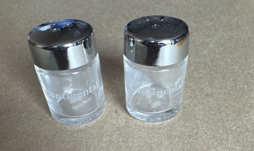 Vintage Continental Airlines Salt And Pepper Shakers Glass