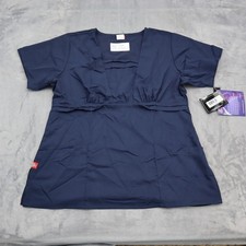Dickies Shirt Womens L Blue Classic Fit Modern Style Medical Uniform Top