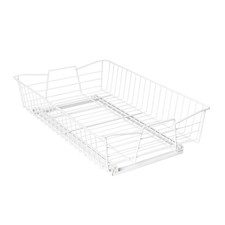 Simply Put 14-in W x 5.25-in H White Metal 2-Tier Pull Out Cabinet Basket