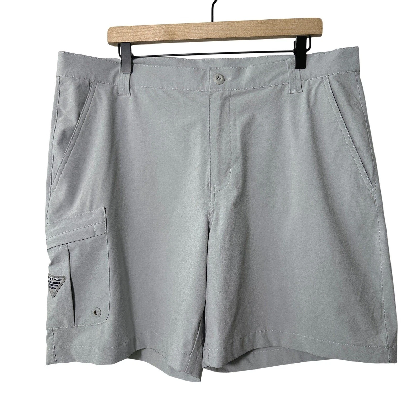 Columbia PFG Mens Grey Performance Shorts 38W 8L Stretch Cargo Outdoor Gorpcore