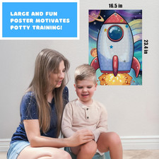 Potty Training Sticker Chart - Large Poster with 100 Star Stickers, Damage-Fr...