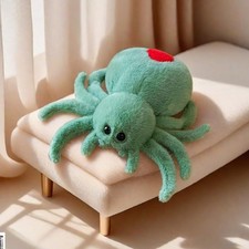 Halloween Stuffed Animal Spider Plush Soft Fur Huggable Green Spiders