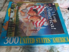 Golden Books MAP OF THE UNITED STATES OF AMERICA 300 Pc Puzzle w/I LOVE AMERICA 