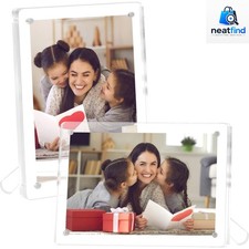 Set of 2 UV Resistant 4x6 Acrylic Picture Frames - Lightweight  Easy to Update