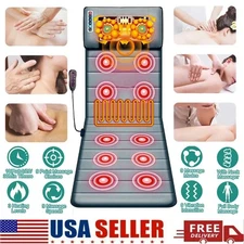 Full Body Heated Massage Mat Electric Back Heat Vibration Massage Pain Relief