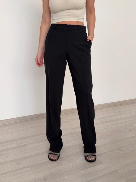 Women Hugo Boss Trousers Black Wool 38