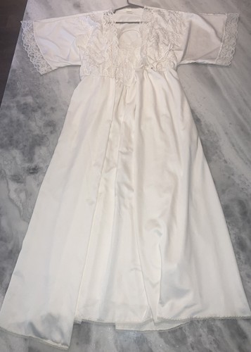 Vintage Victoria Secret Gold Label Bridal Set M Maxi Gown + Robe Lace Pearl