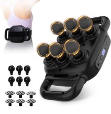 6 Head Massage Gun Deep Tissue Percussion Massager Muscle Relief Back Neck Used