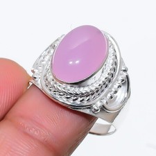 Pink Rose Quartz Gemstone 925 Sterling Silver Jewelry All Size Ring For Gift