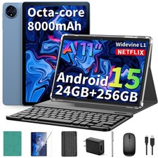 Relndoo 11 Inch Tablet Android 15 Green Keyboard Mouse Stylus