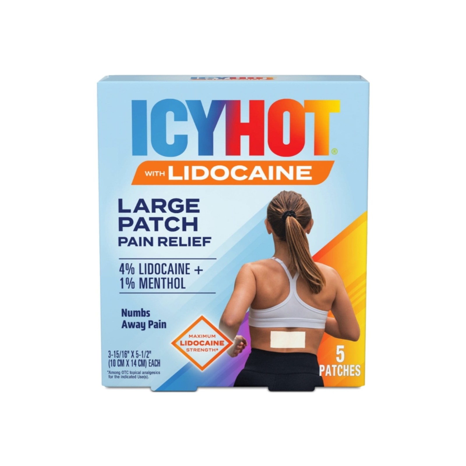 (2 pack) Icy Hot Max Strength Lidocaine Pain Relief Patch Penetrates for Fast