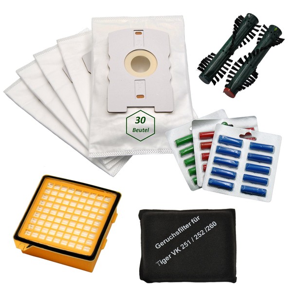 30 Vlies Staubsaugerbeutel 2 Filter BüRsten Duft Geeignet Vorwerk Kobold Vt 260-image